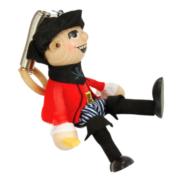 Wooden Figure on a Spring - Pirate (Red)
