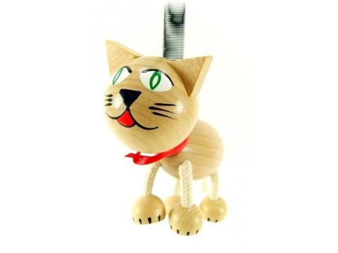 Wooden Figure on a Spring - Farm Cat
