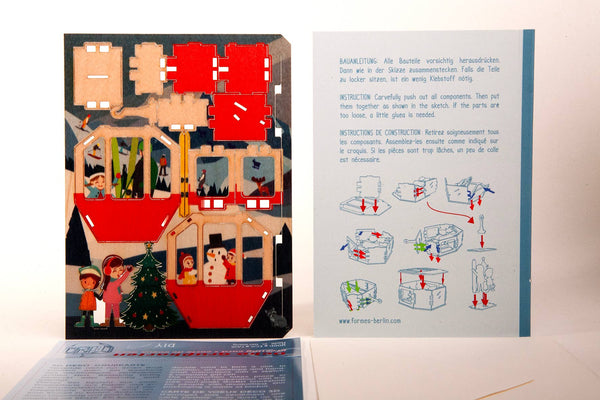 Cable Car 3D decorative greeting card