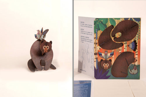 Bear with Peace Dove 3D decorative greeting card
