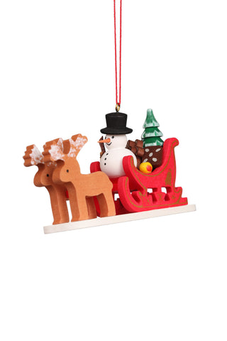 Snowman in Reindeer Sled