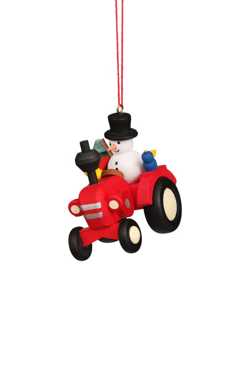 Snowman on Tractor