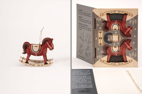 Rocking horse 3D Decorative Greeting Card