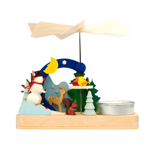 Snowman Skiing Tealight Pyramid