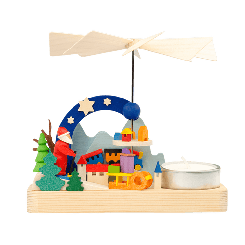 Santa Claus Skiing Tealight Pyramid