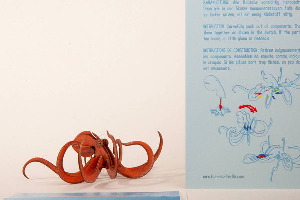 Octopus 3D decorative greeting card