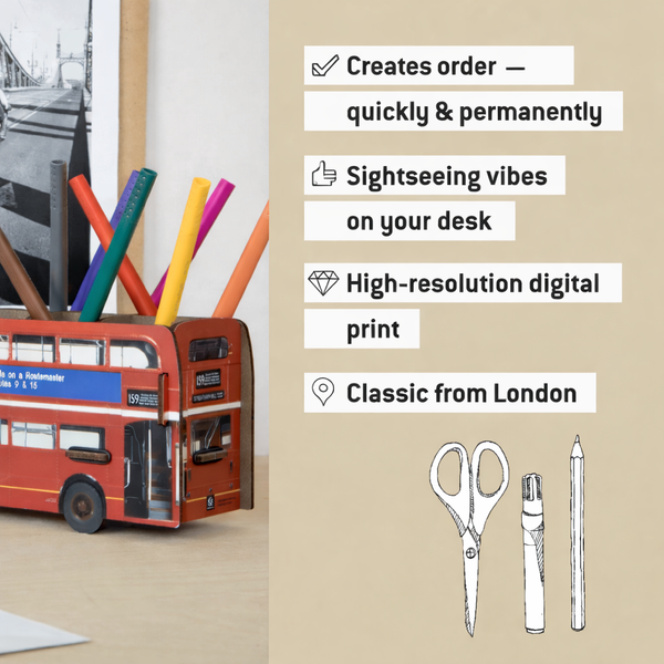 Double Decker Bus Pen pot