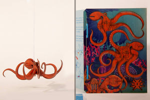 Octopus 3D decorative greeting card