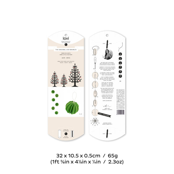 Baubles 4cm (6 pack) - Choice of Colour