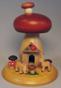 Mushroom with Deer Incense Smoker