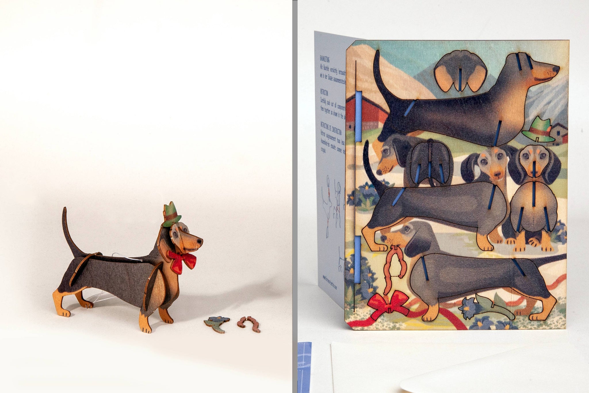 Dachshund 3D decorative greeting card