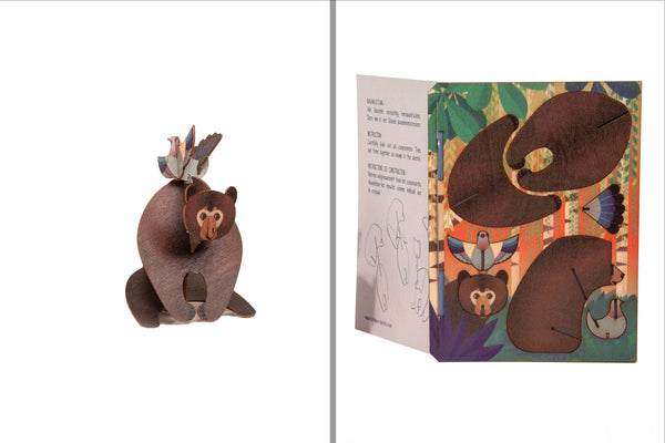 Bear with Peace Dove 3D decorative greeting card