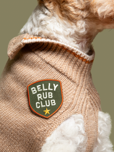 Belly Rub Club iron-on patch for pets