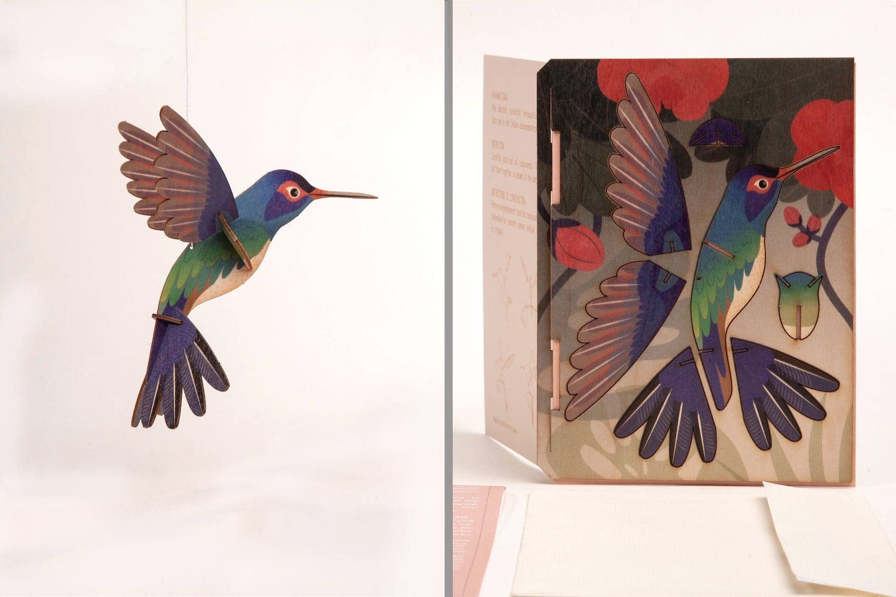 Hummingbird 3D decorative greeting card