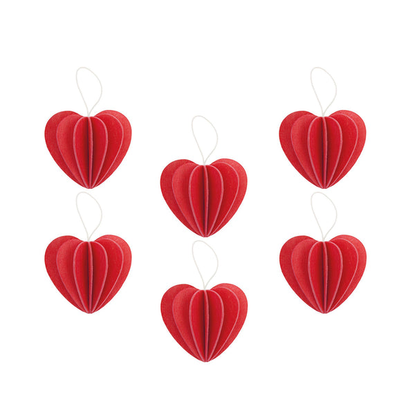 Heart 4.5cm (6 pack) - Bright Red