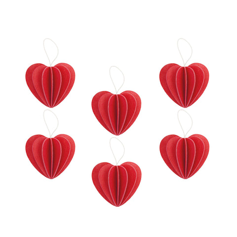 Heart 4.5cm (6 pack) - Bright Red