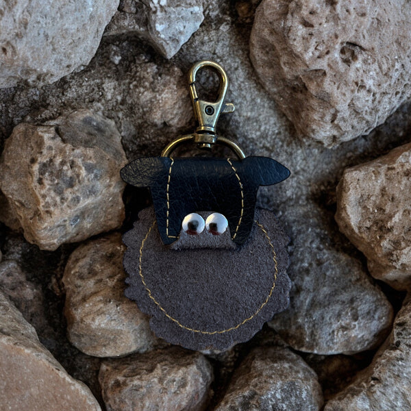 Recycled Leather Animal Head Keyring - Choice of Design