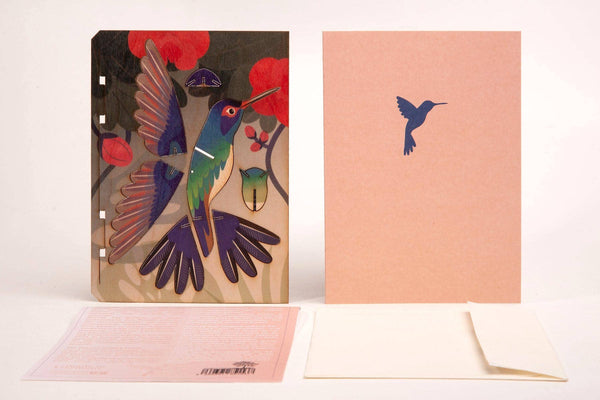 Hummingbird 3D decorative greeting card