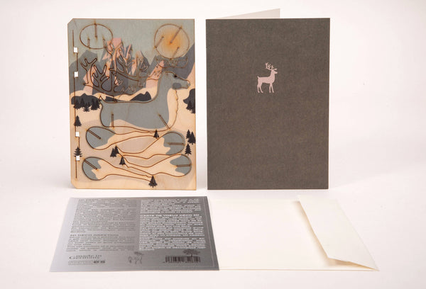 Reindeer 3D deco greeting card