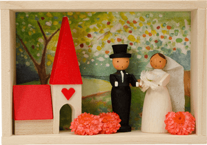 Bride & Groom Matchbox Scene