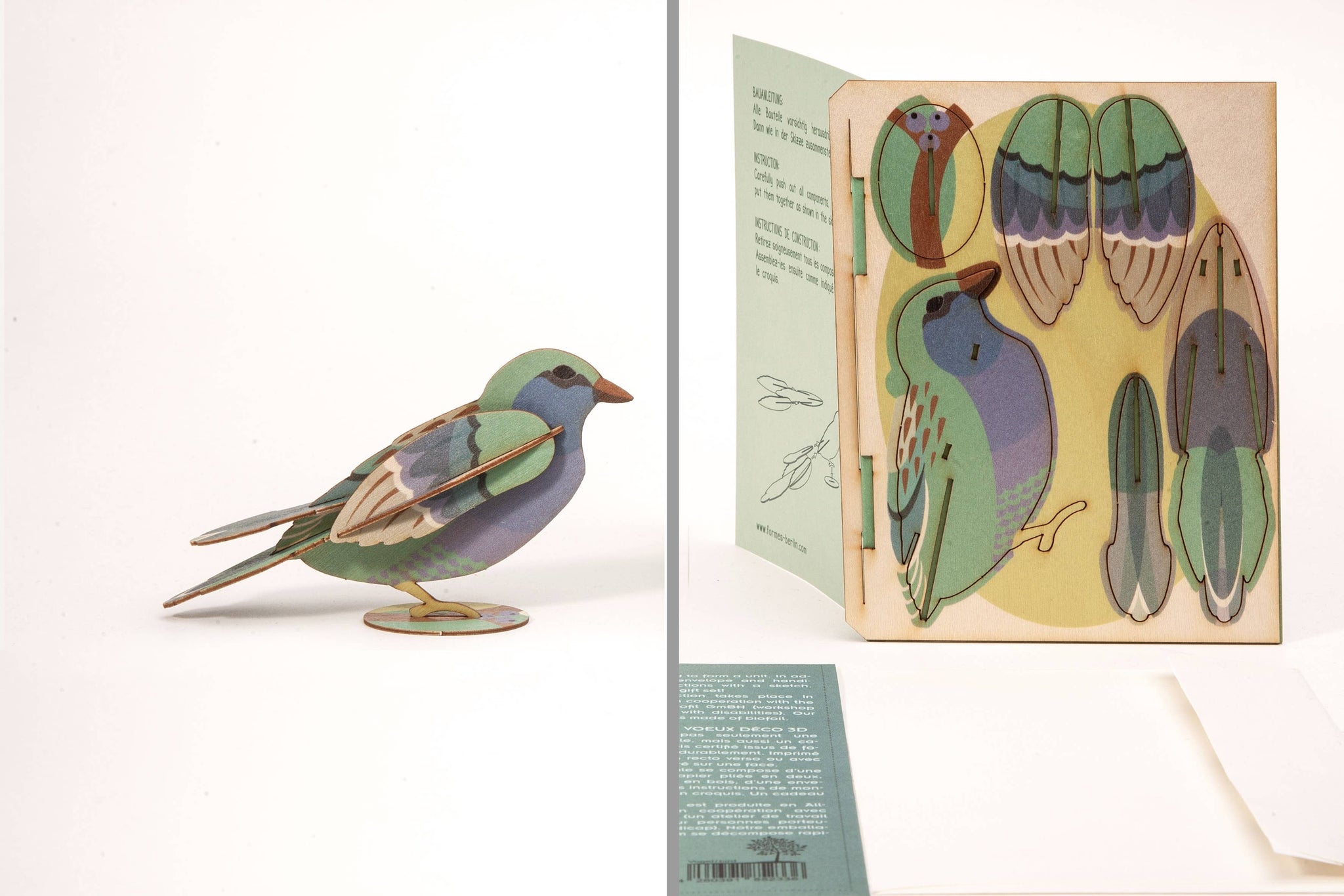 Sparrow 3D decorative greeting card