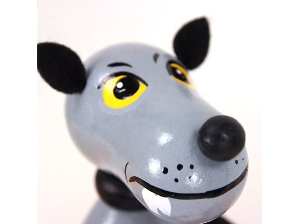 Wooden Figure on a Spring - Wolf