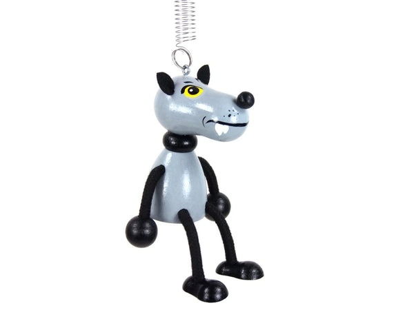 Wooden Figure on a Spring - Wolf