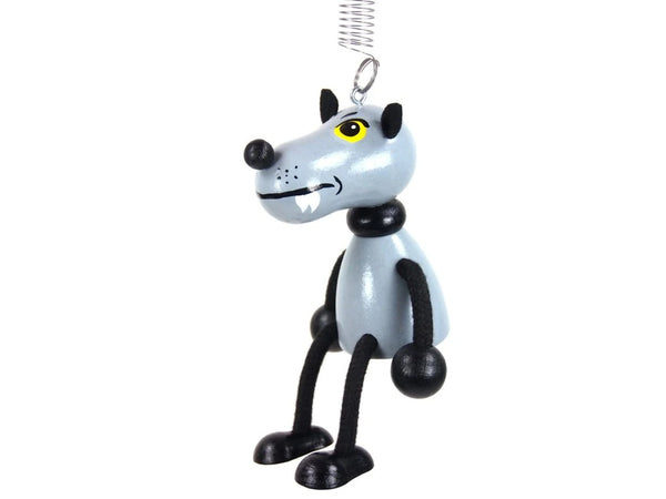 Wooden Figure on a Spring - Wolf