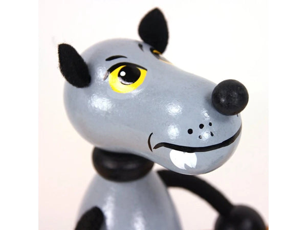 Wooden Figure on a Spring - Wolf