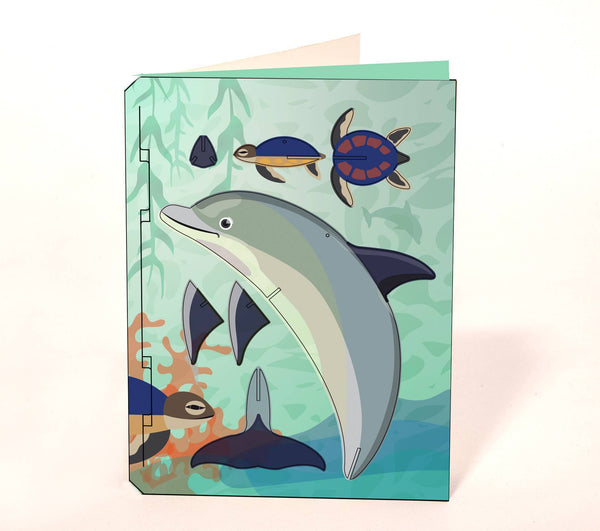 Dolphin 3D decorative greeting card