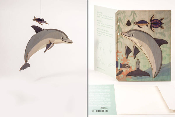 Dolphin 3D decorative greeting card