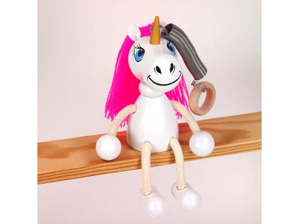 Wooden Figure on a Spring - Unicorn