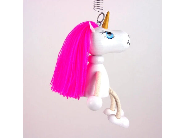 Wooden Figure on a Spring - Unicorn