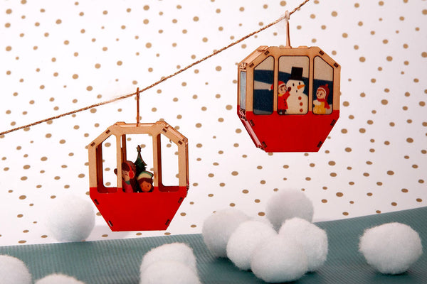 Cable Car 3D decorative greeting card