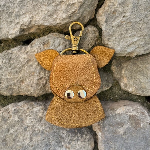 Recycled Leather Animal Head Keyring - Choice of Design