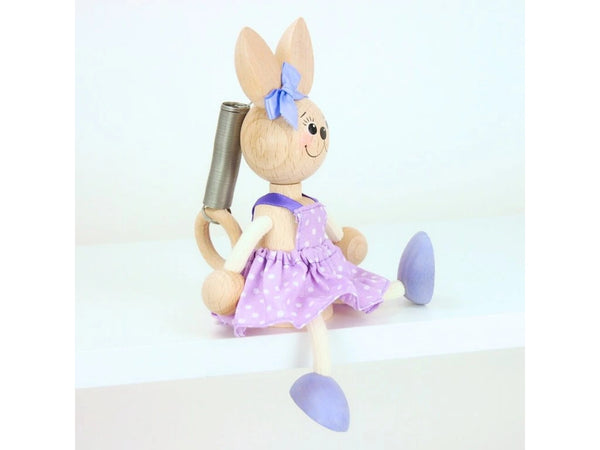 Wooden Figure on a Spring - Bunny (choice of colour)