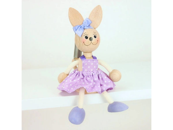 Wooden Figure on a Spring - Bunny (choice of colour)
