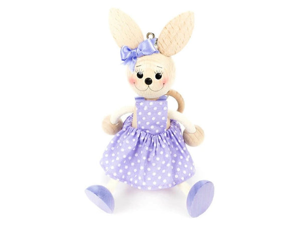 Wooden Figure on a Spring - Bunny (choice of colour)