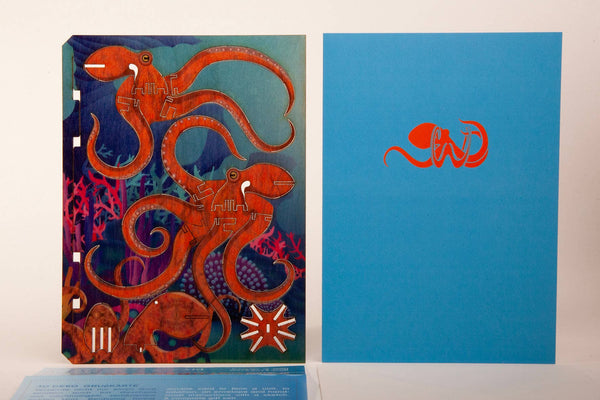 Octopus 3D decorative greeting card