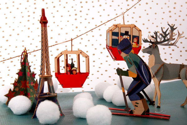 Cable Car 3D decorative greeting card
