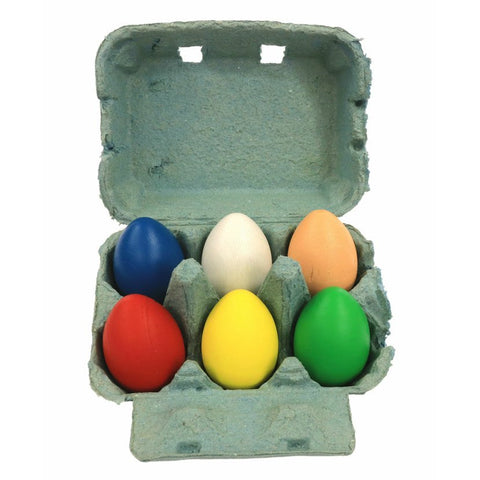 Set of 6 Colourful Wooden Eggs