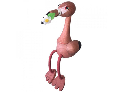 Wooden Figure on a Spring - Flamingo