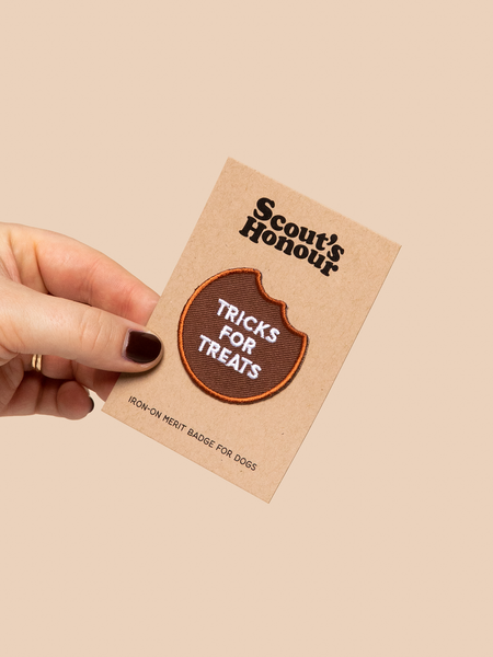 Tricks for Treats iron-on patch for pets