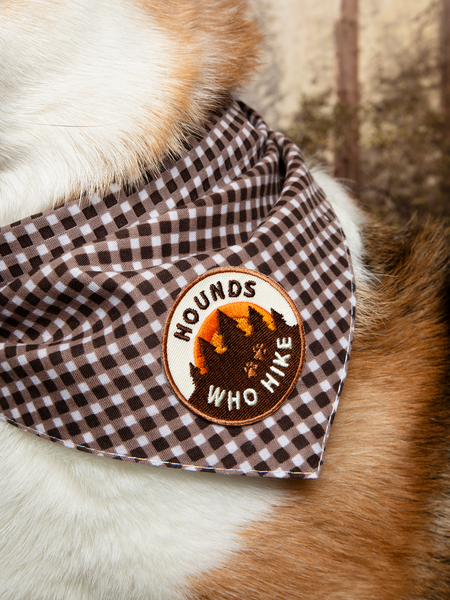 Hounds Who Hike iron-on patch for dogs