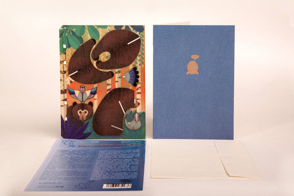 Bear with Peace Dove 3D decorative greeting card