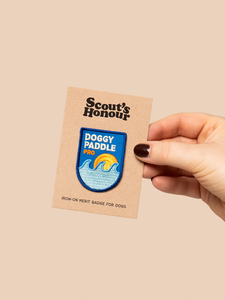 Doggy Paddle Pro iron-on patch for dogs