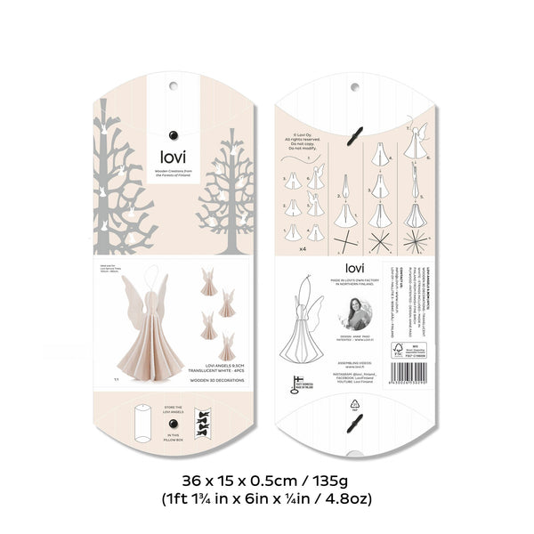 Angel 9.5cm (4 pack) Translucent White