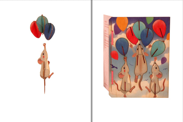 Mouse 3D Decorative Greeting Card