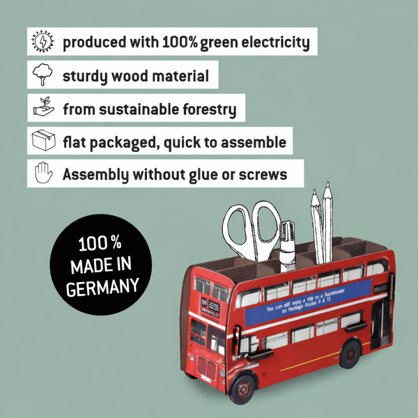 Double Decker Bus Pen pot