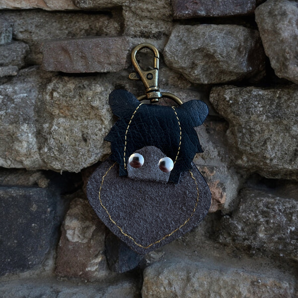 Recycled Leather Animal Head Keyring - Choice of Design